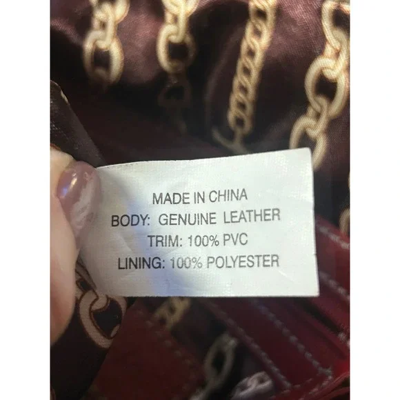 Clarks Red Leather Convertible Backpack Purse Shoulder Bag - Picture 8 of 12